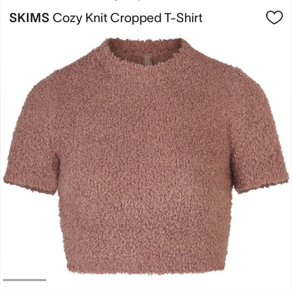 SKIMS Cozy Knit Cropped T-Shirt Size Small